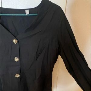 ASOS Linen Blend Black Blouse